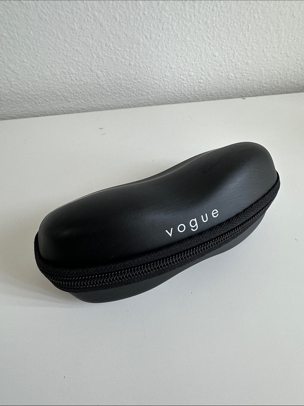 VOGUE Matte Black Hard Shell Zippered Sunglasses Case, Glasses